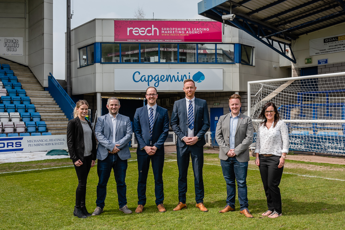 Rob Hughes and James Brinkler, Directors at Reech with AFC Telford United